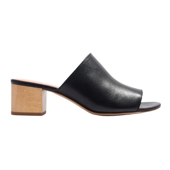 Madewell Shoes - Madewell The Devon Mule Leather Black & Tan Heeled Sandals